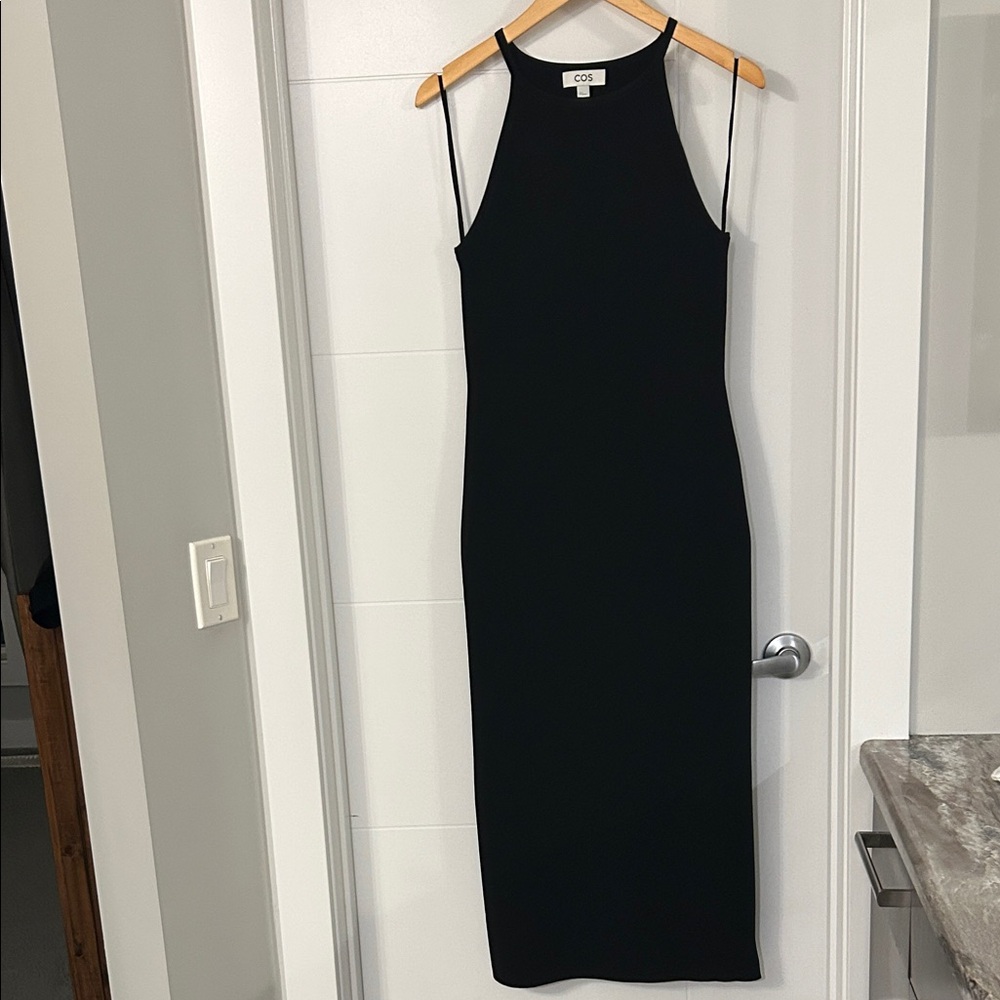 COS Black Halter Midi Dress